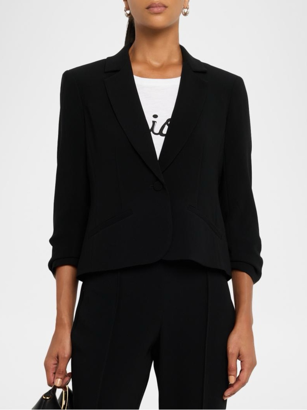 Cinq a Sept Khloe Blazer Petite Cropped 3/4-Sleeve